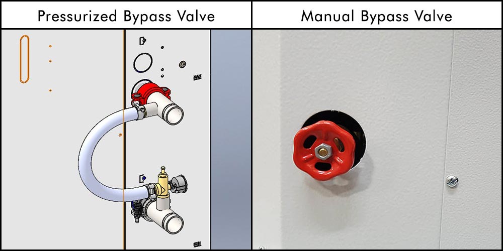 Purestream Process Chiller Pressurized Bypass Valve and a Manual Bypass Valve